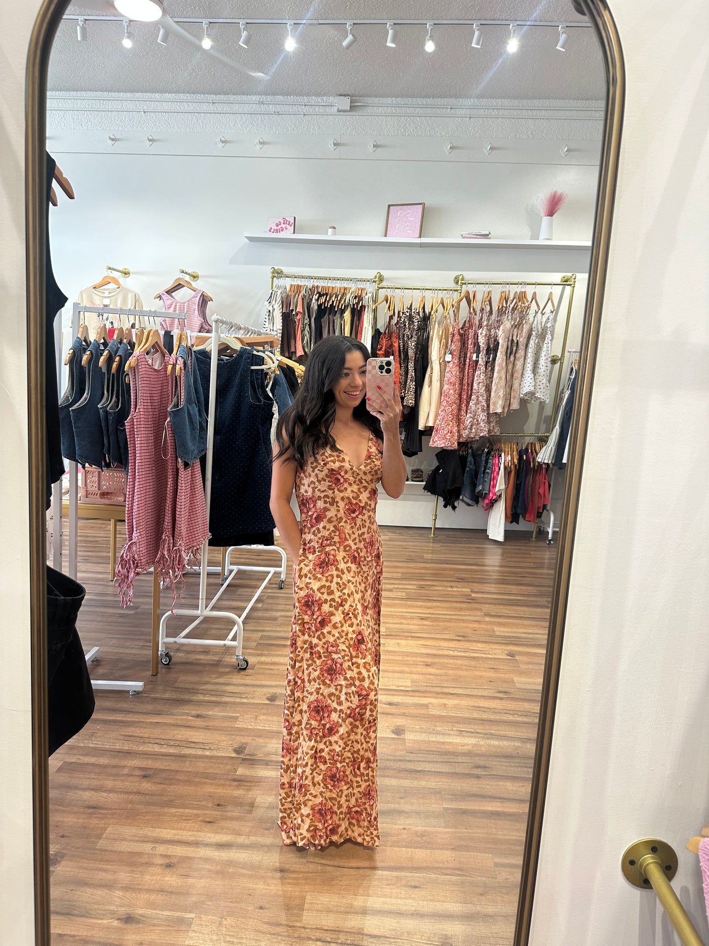 Leopard floral Maxi Dress