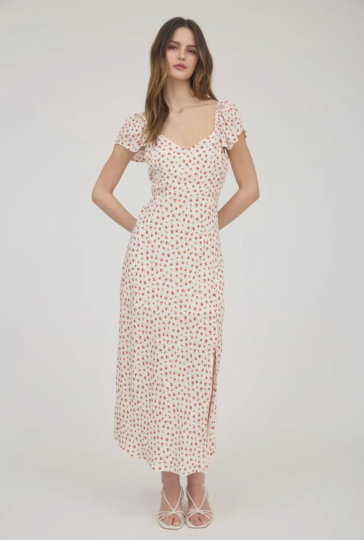 Summer floral midi dress