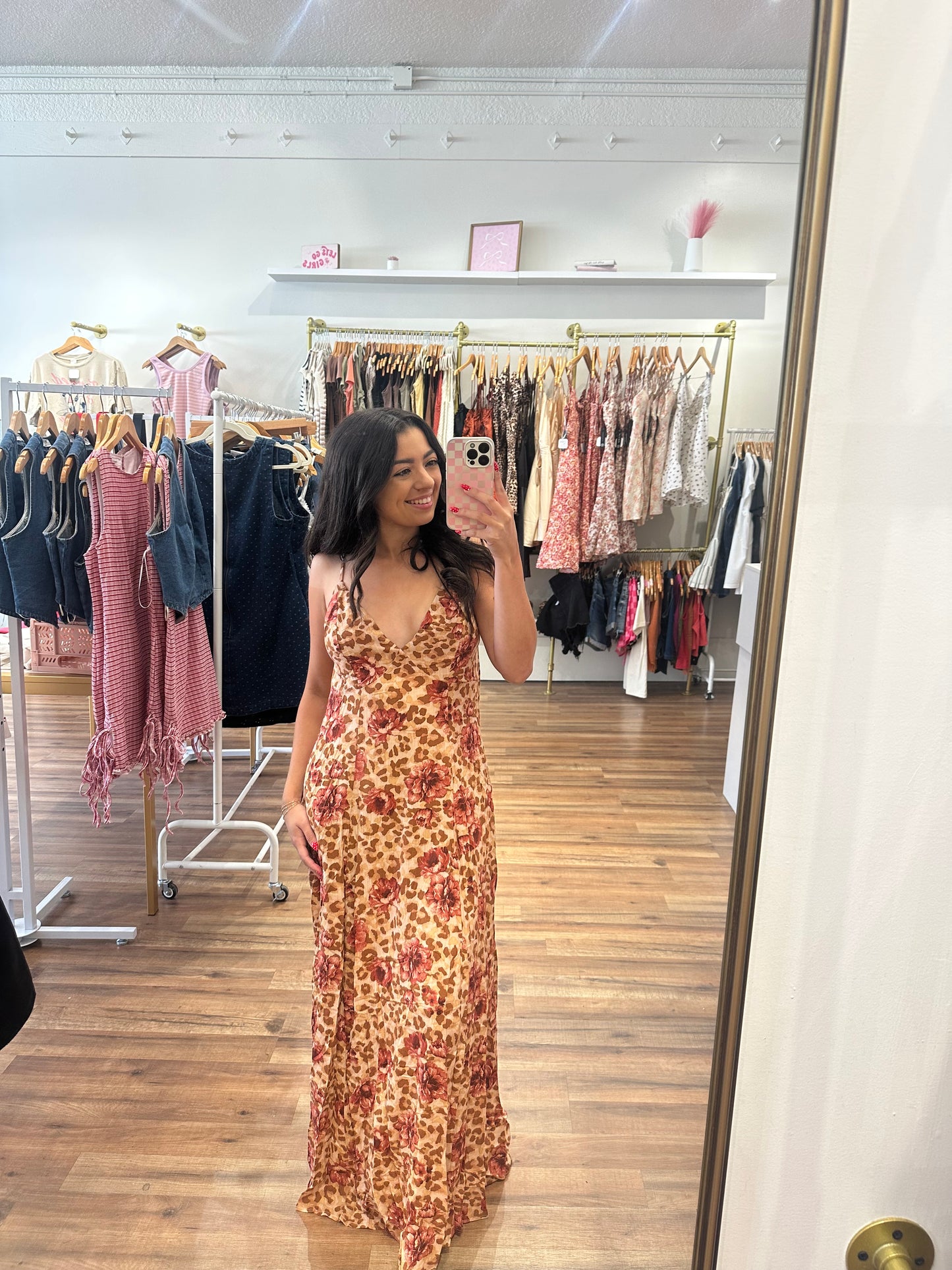 Leopard floral Maxi Dress