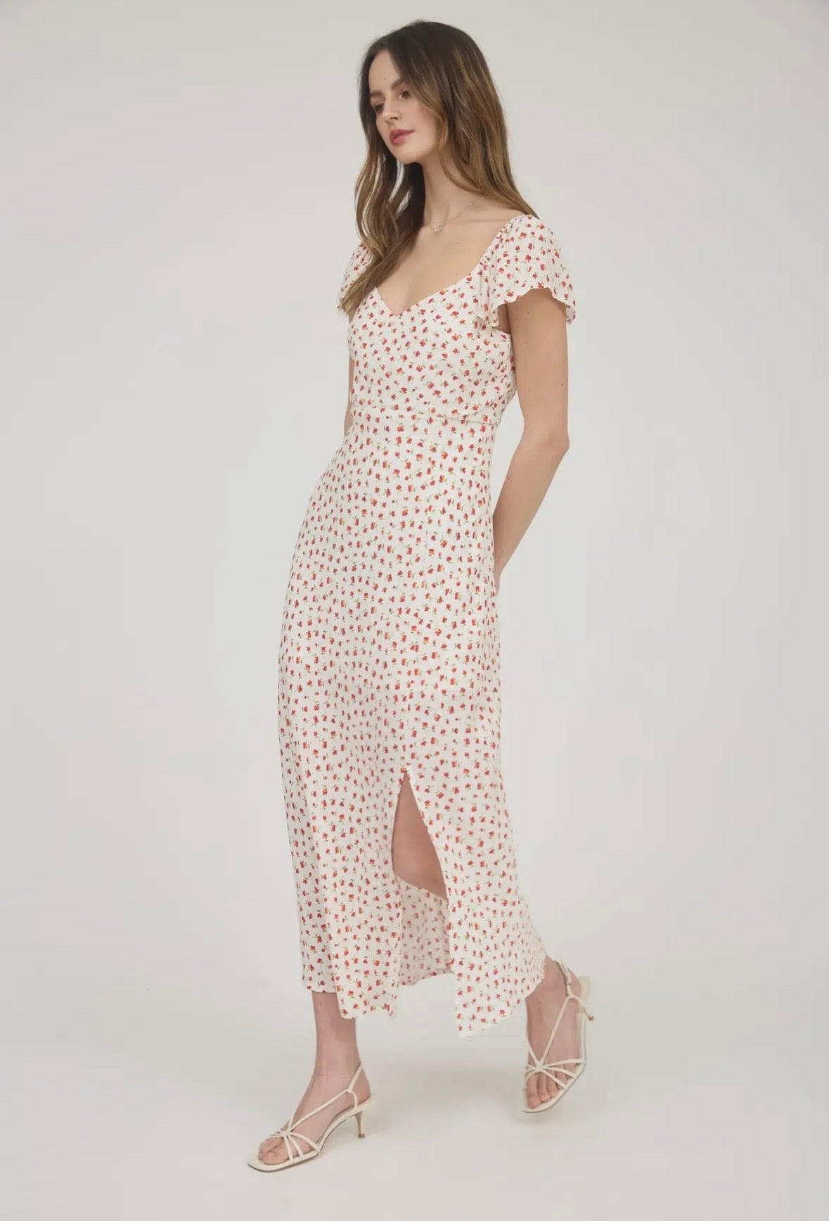 Summer floral midi dress