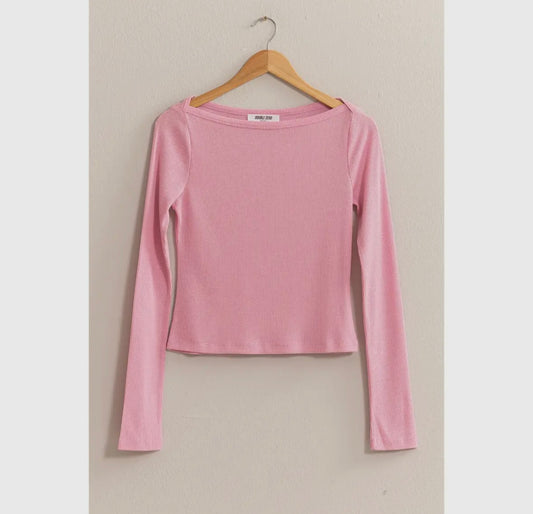 Pink Ribbed long sleeve