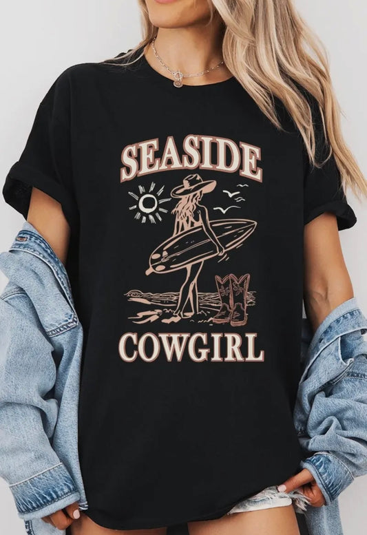 Seaside cowgirl graphic tee