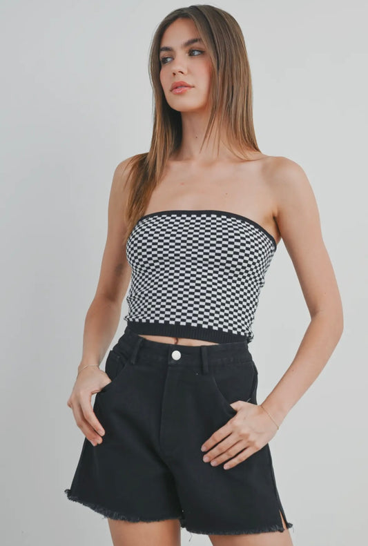 Checkered tube top