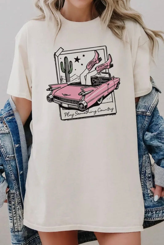 Country music girly graphic tee