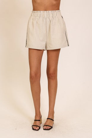 Striped High-Waisted Shorts