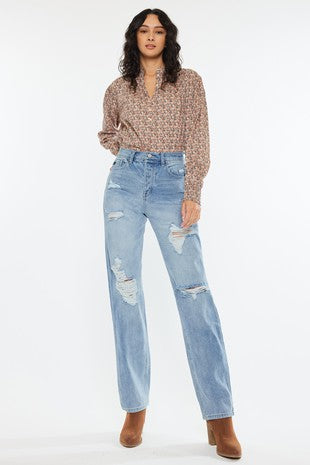 Kan can High Rise Boyfriend Denim