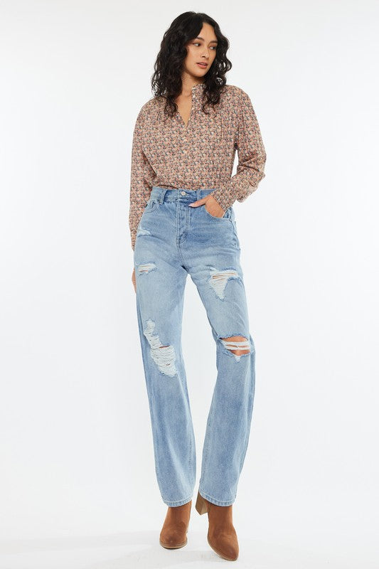 Kan can High Rise Boyfriend Denim