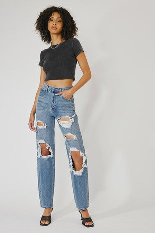 Kan can High Rise Baggy Jeans