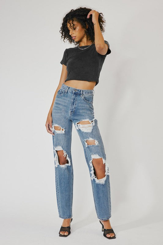 Kan can High Rise Baggy Jeans