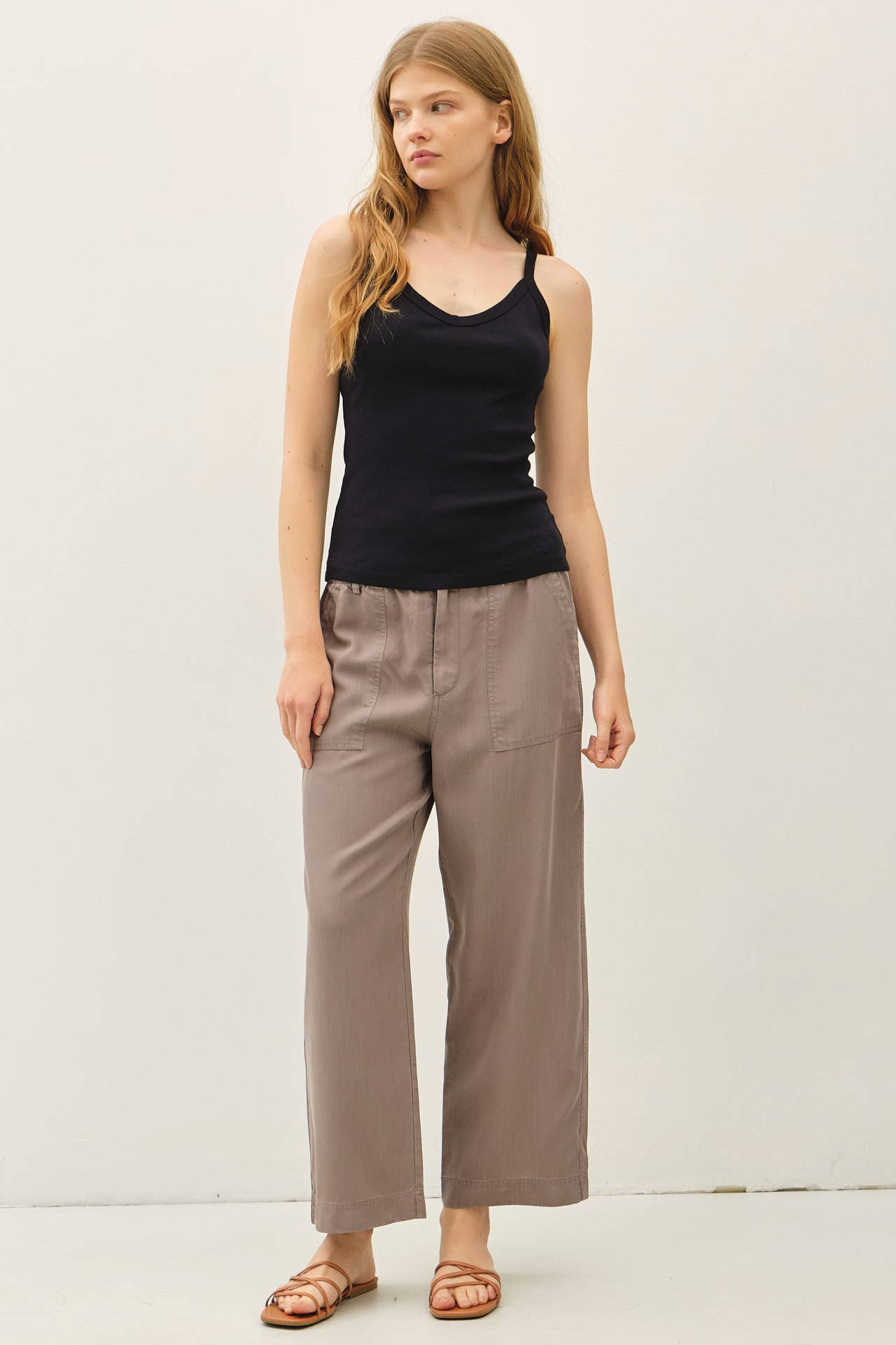 ribbed v neck tank