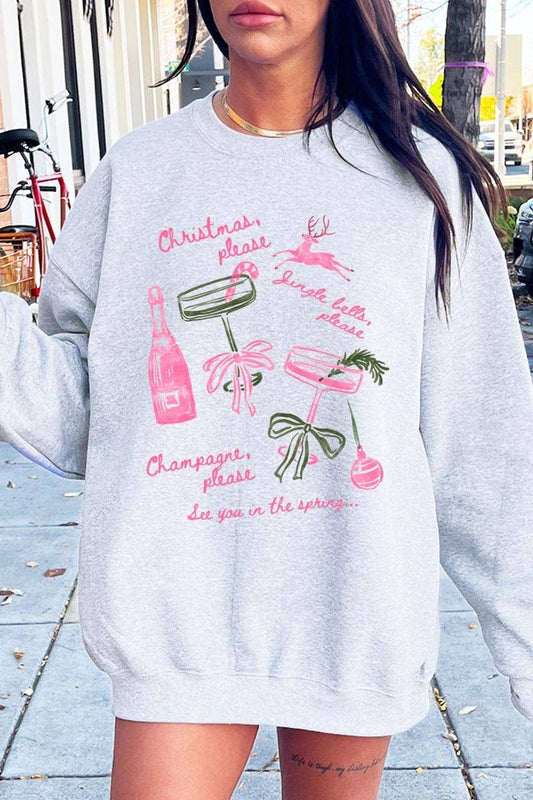 Christmas Champagne Graphic Sweatshirt