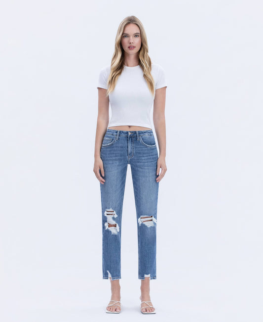 HIGH RISE DISTRESSED BOYFRIEND FIT JEANS LV1631