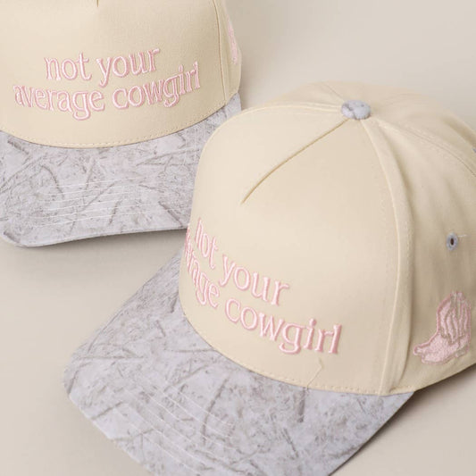 NOT YOUR AVERAGE COWGIRL WHITE CAMO Trucker Hat