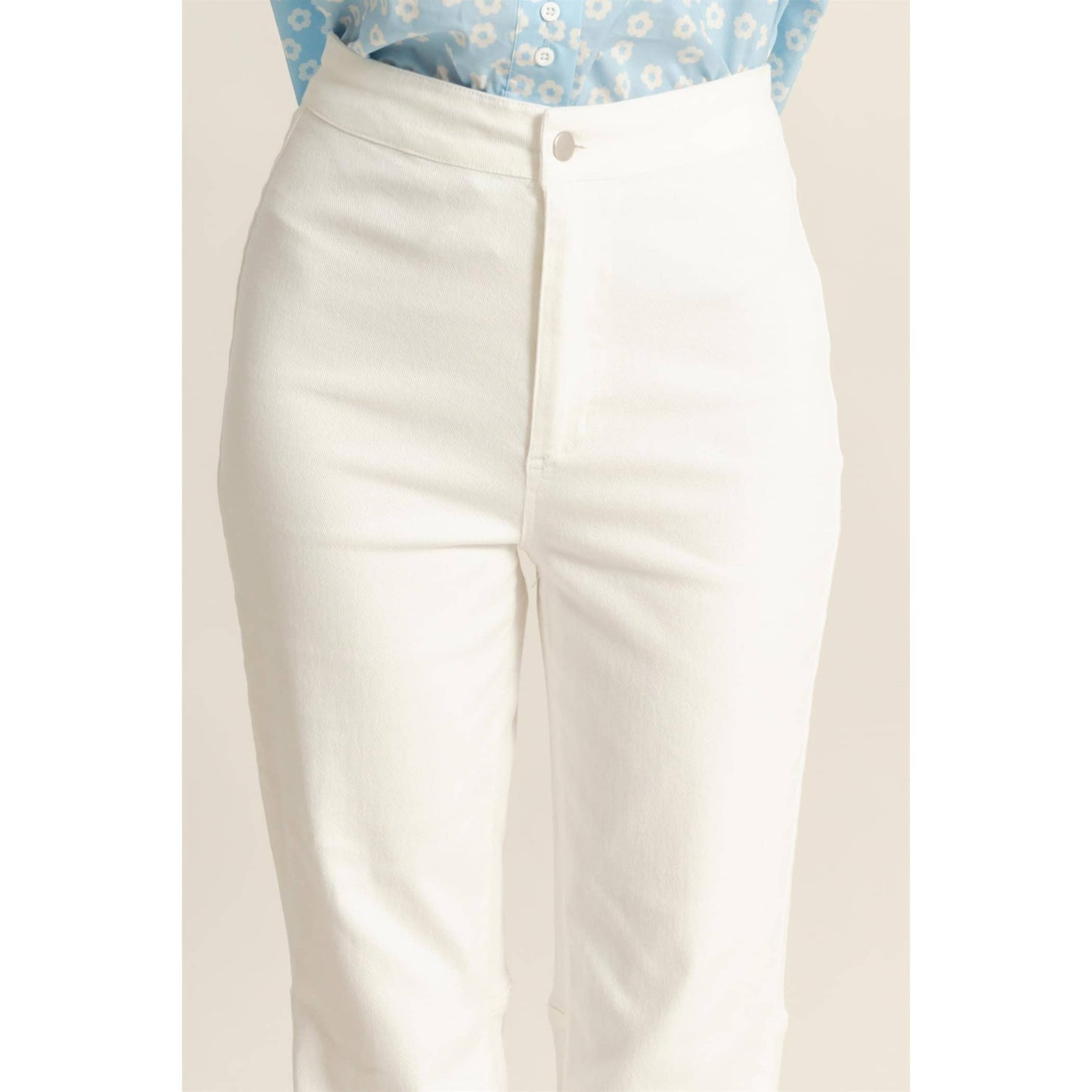 High-Waist  Denim Flared Pants