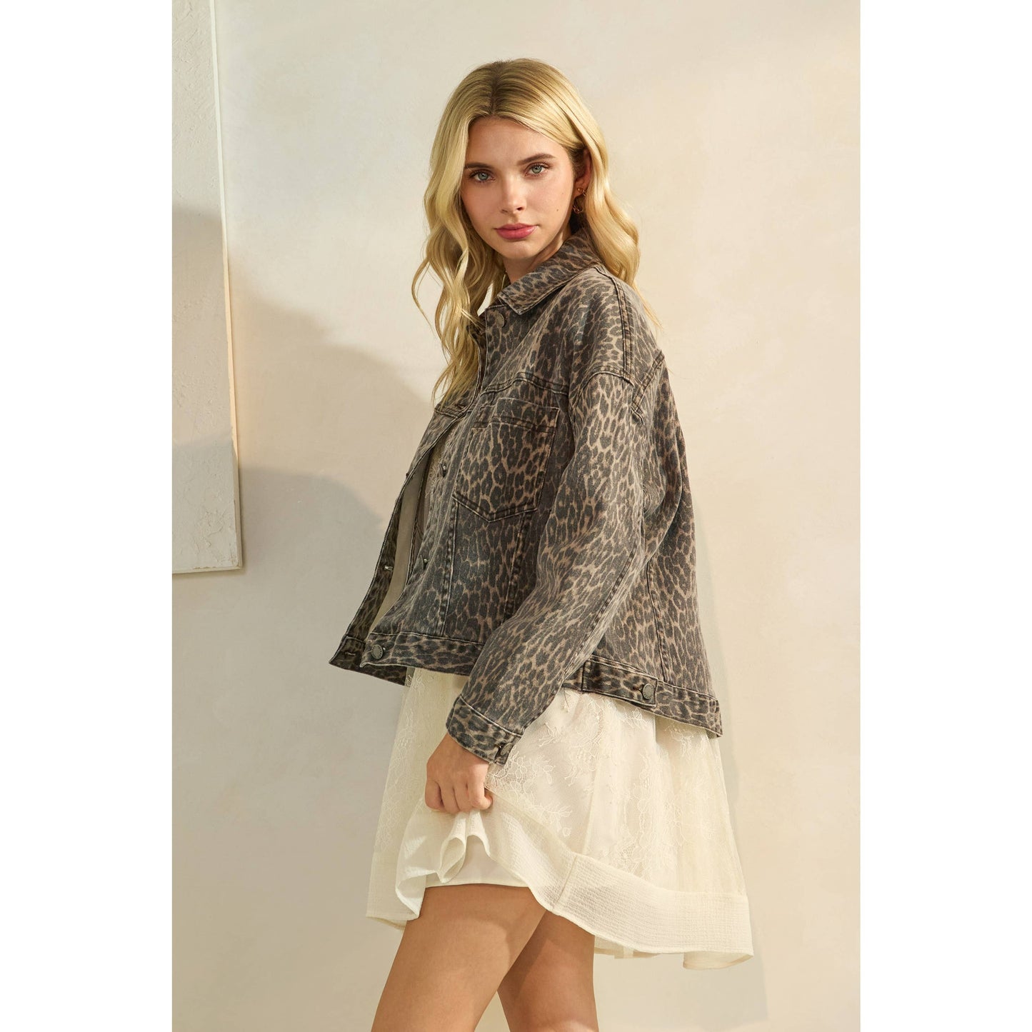 Leopard Denim Jacket