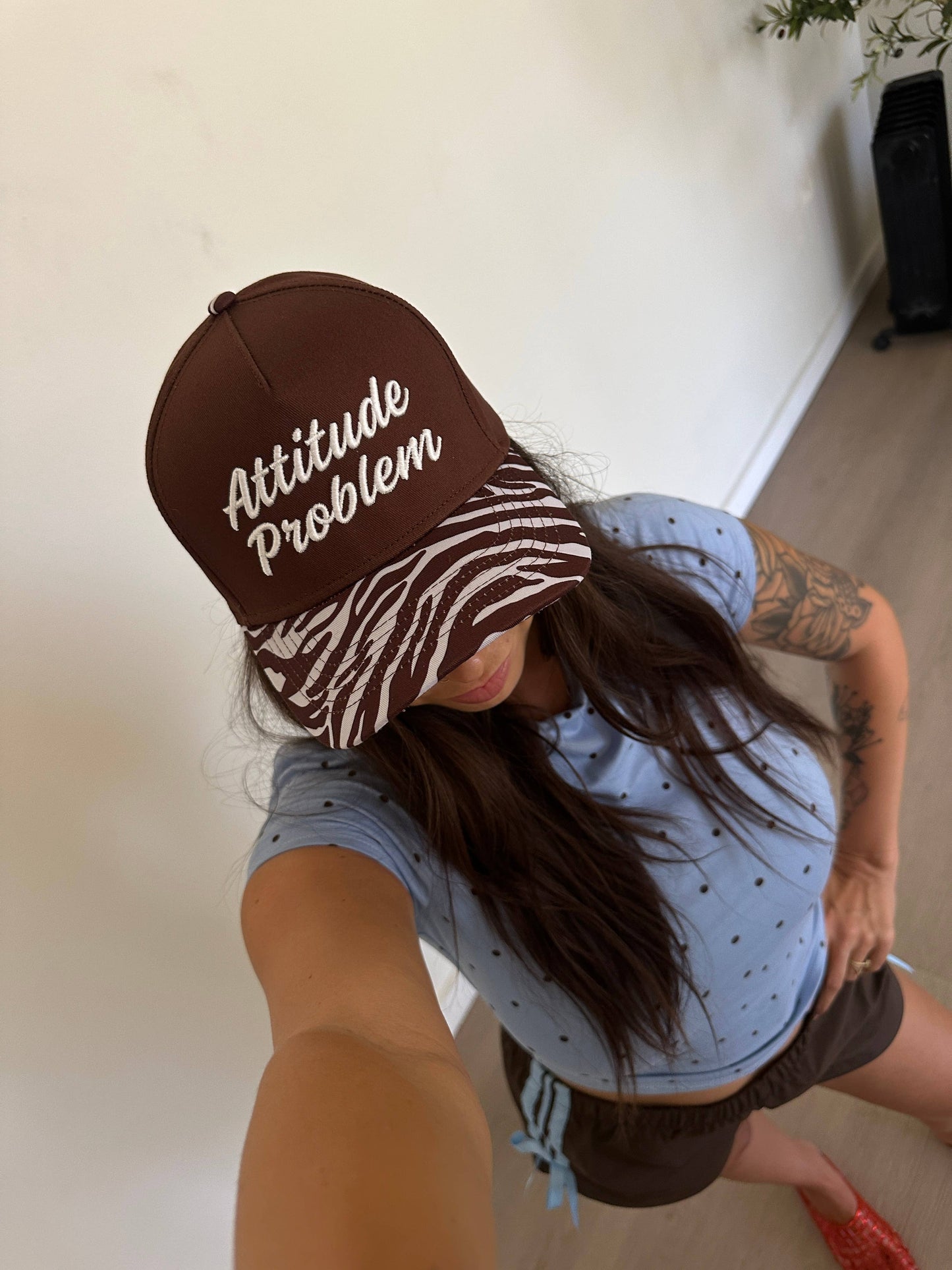 Attitude Problem Zebra print hat