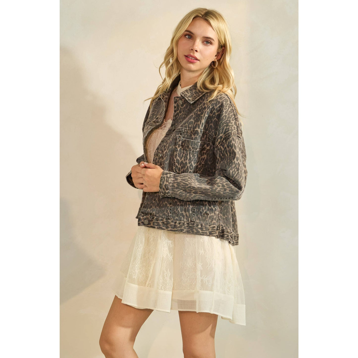 Leopard Denim Jacket
