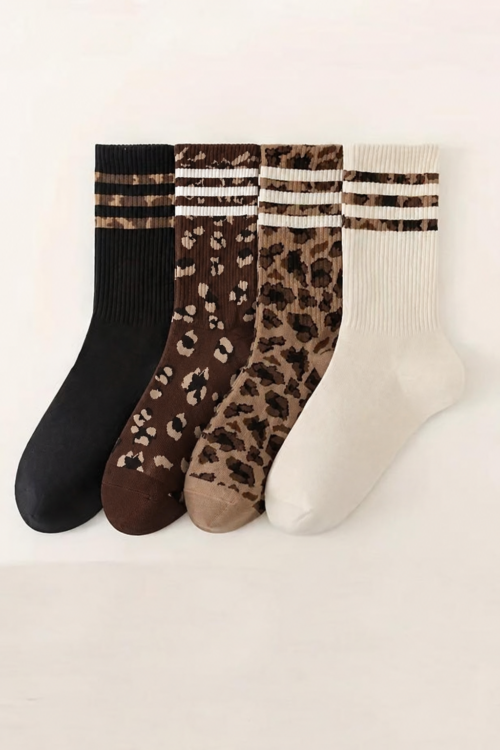 WOMAN ANIMAL LEOPARD HALF CREW THROWBACK SOCKS | 40S02071