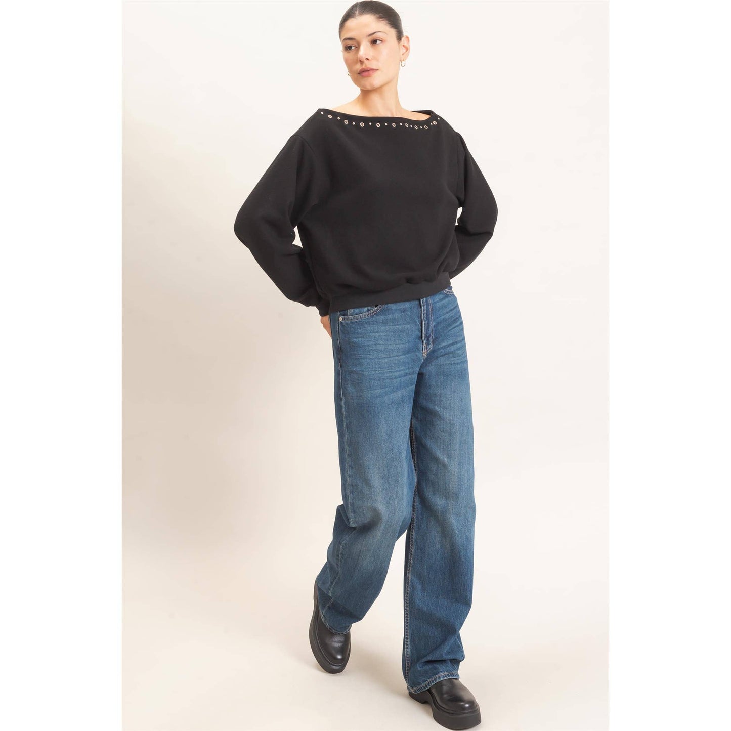 Studded Crew Neck