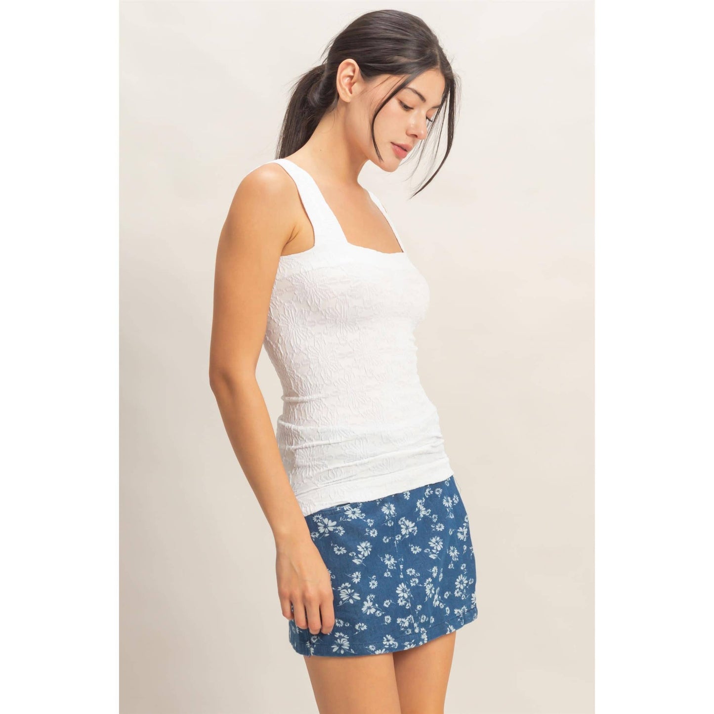 Floral Jacquard Tank