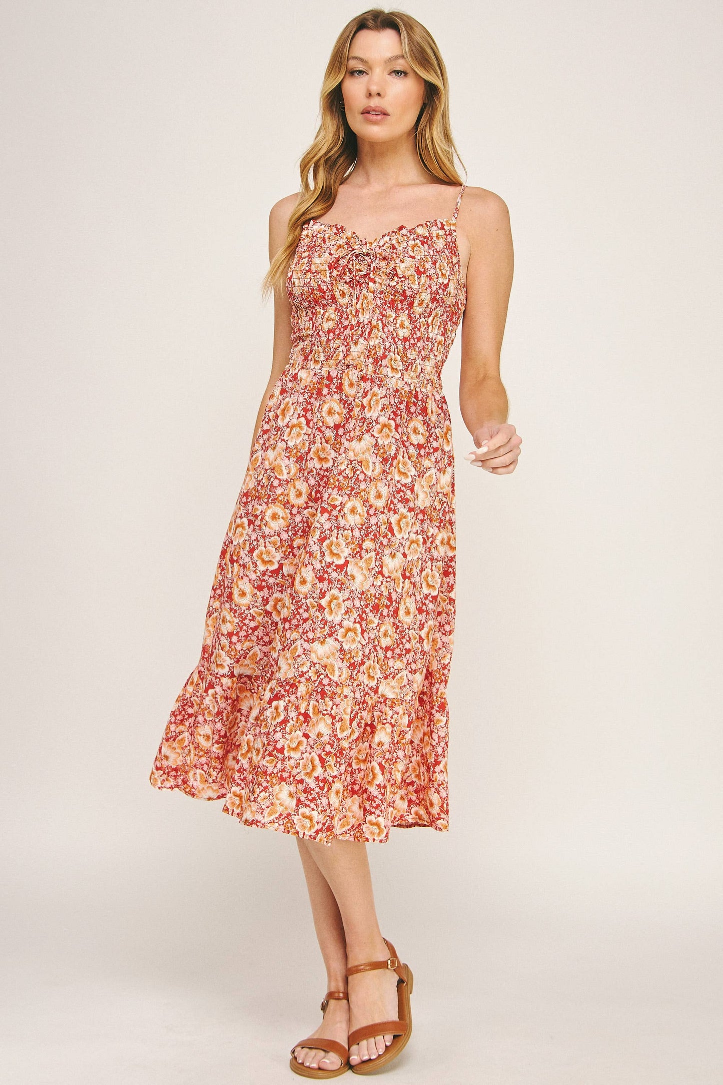 Floral resort midi dress