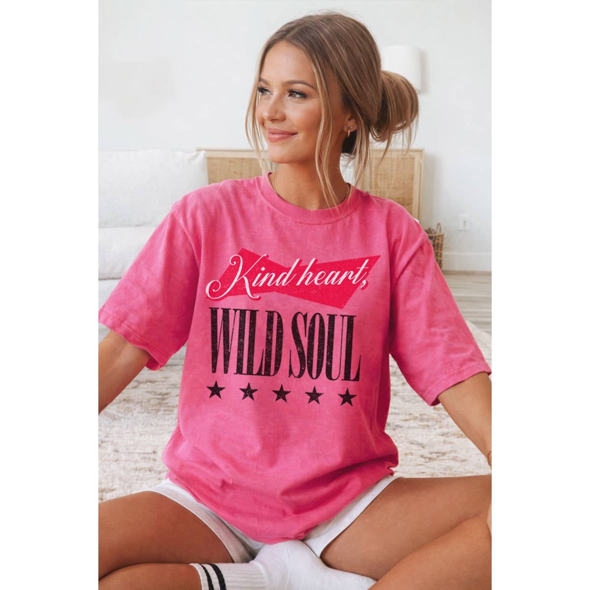 KIND HEART WILD SOUL OVERSIZED MINERAL GRAPHIC TEE