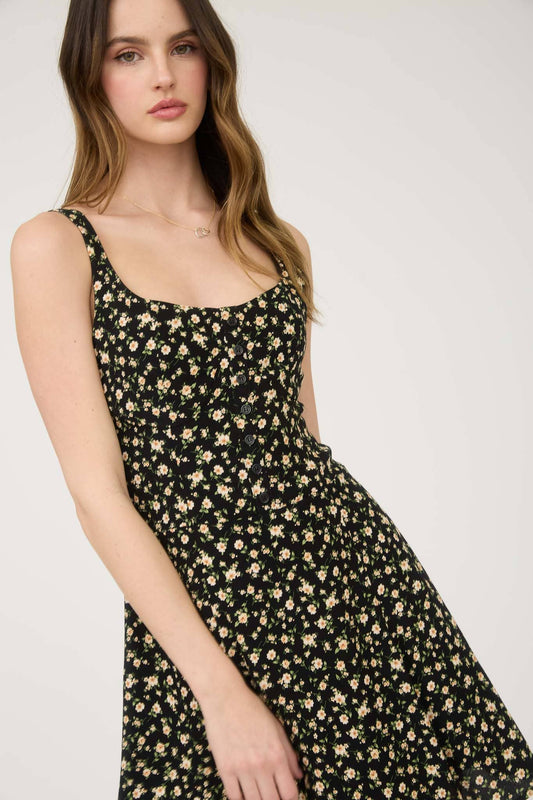 FLORAL BUTTON DOWN MINI DRESS