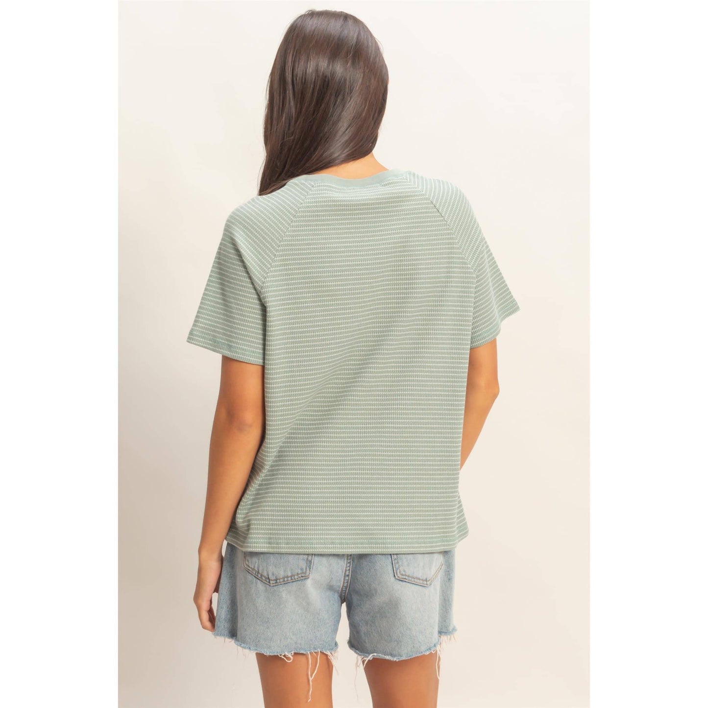 Striped thermal tee