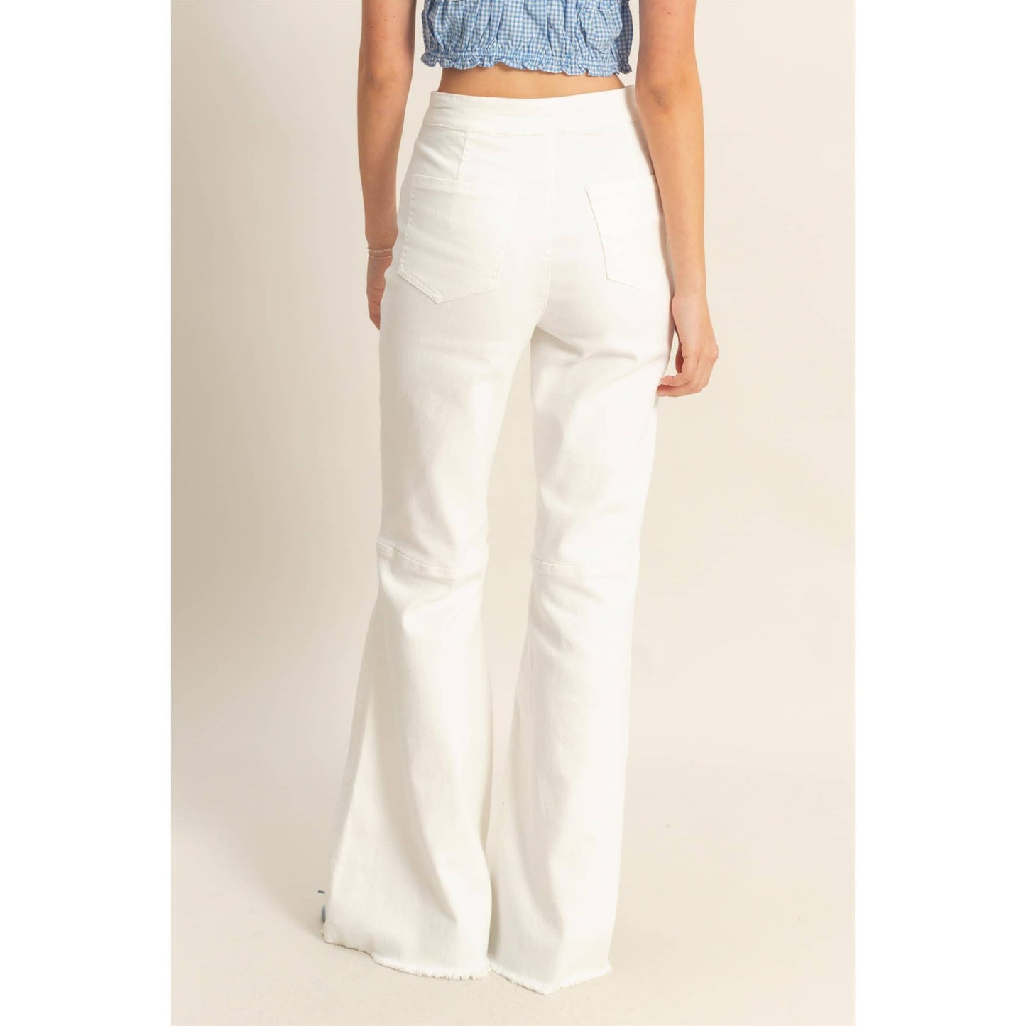 High-Waist  Denim Flared Pants