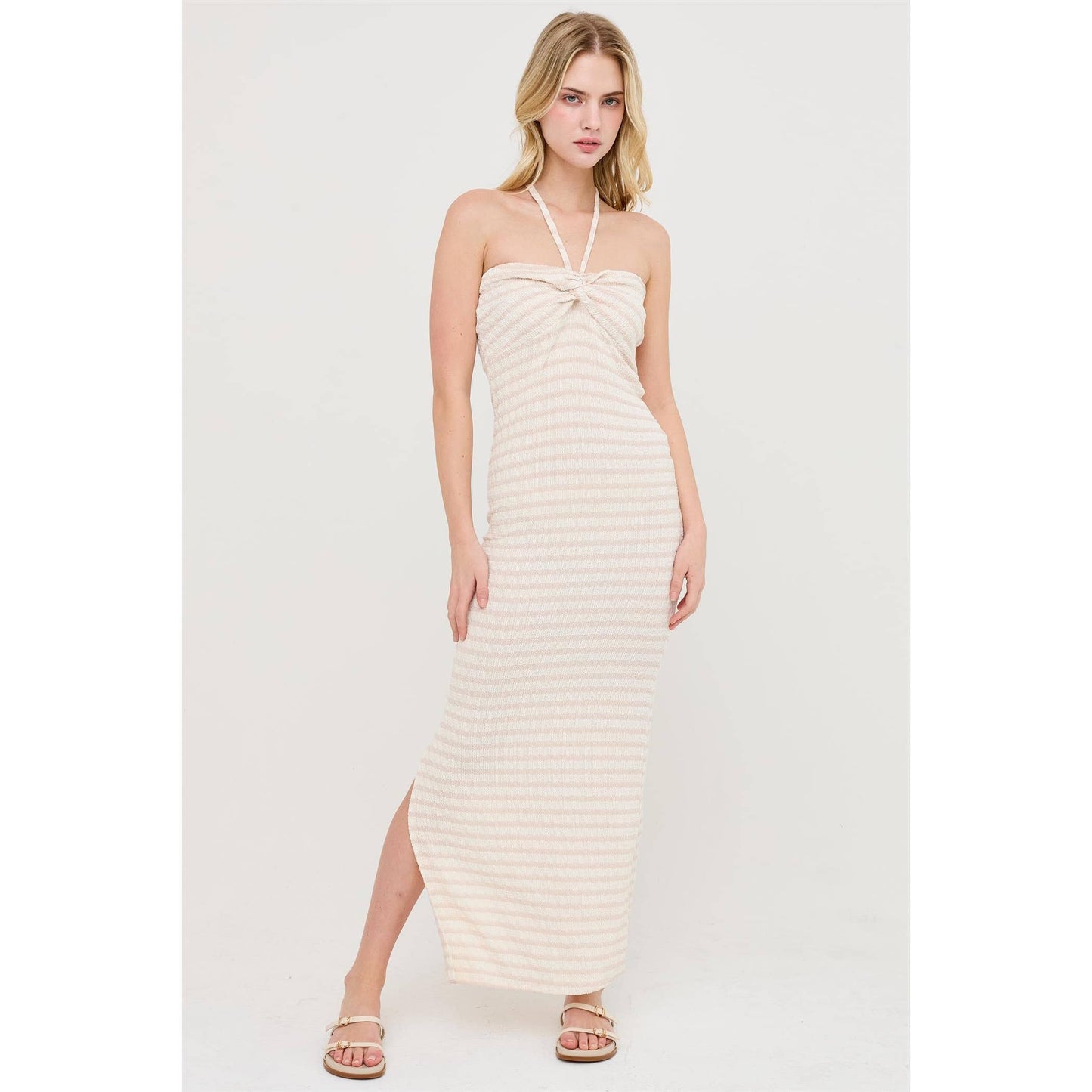 Halter Twist Midi Dress