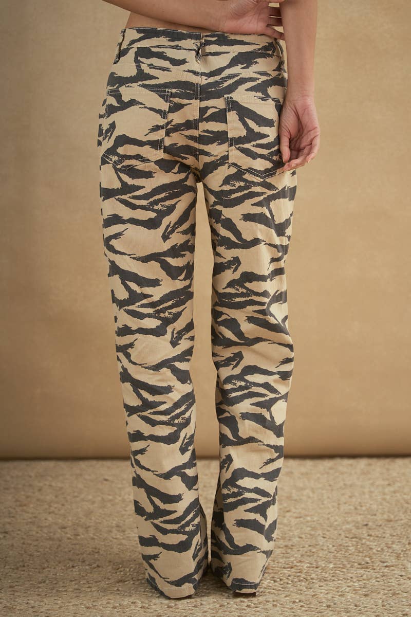 Zebra Straight Leg Pants