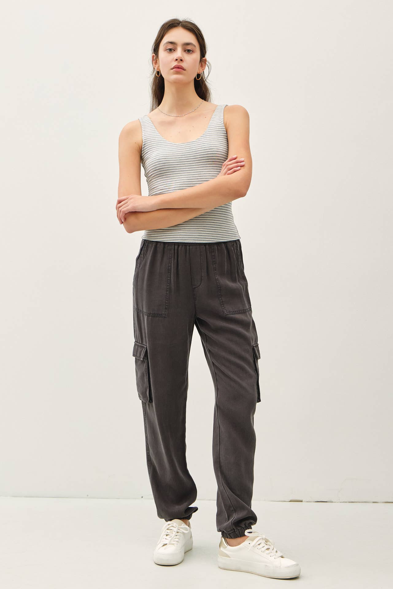 ULTRA SOFT DOUBLE LINED STRIPED TANK
