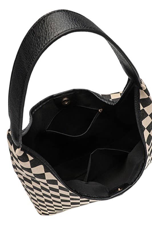 Checkered Hobo Tote Bag