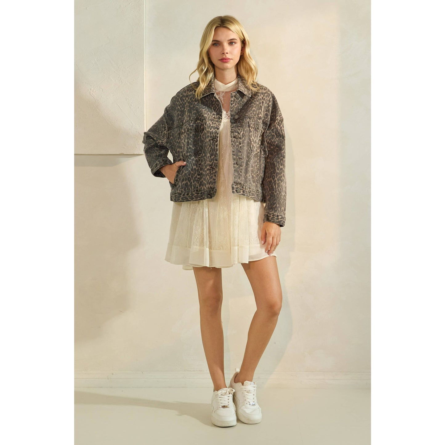 Leopard Denim Jacket