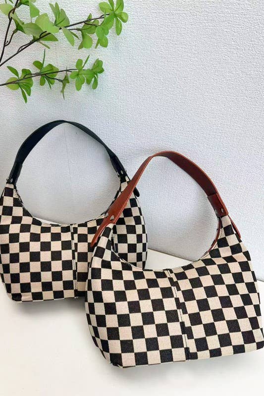 Checkered Underarm Shoulder Handbag