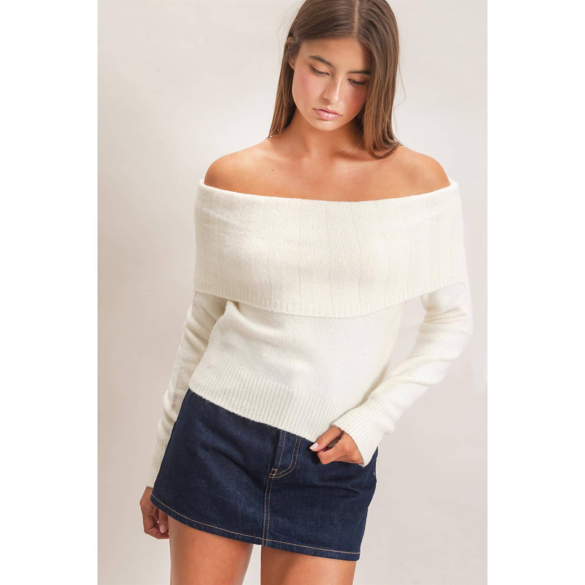 Off-Shoulder Sweater