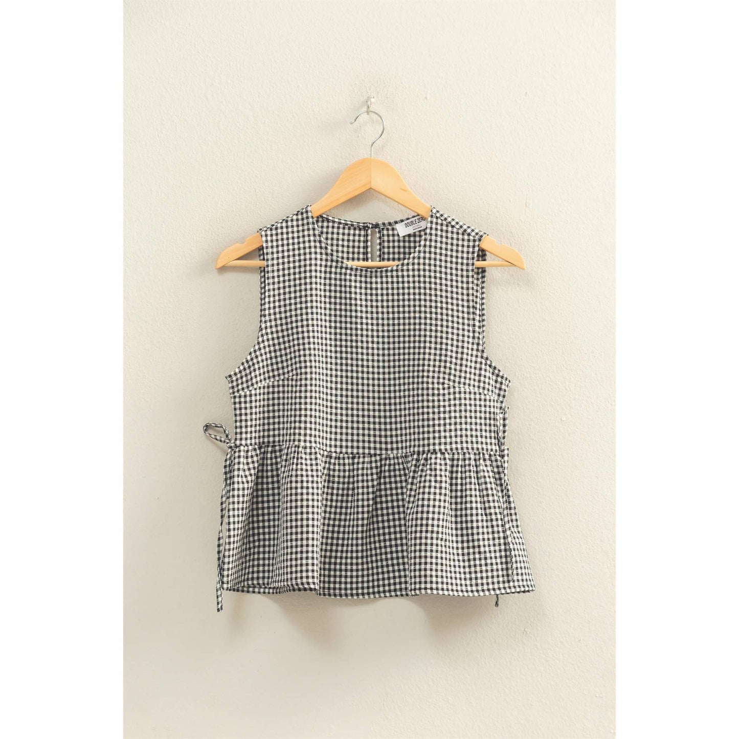 Gingham Peplum Top