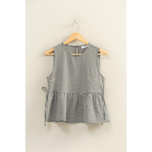Gingham Peplum Top