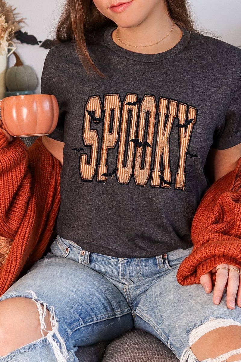 Retro Stripe Spooky Graphic Tee