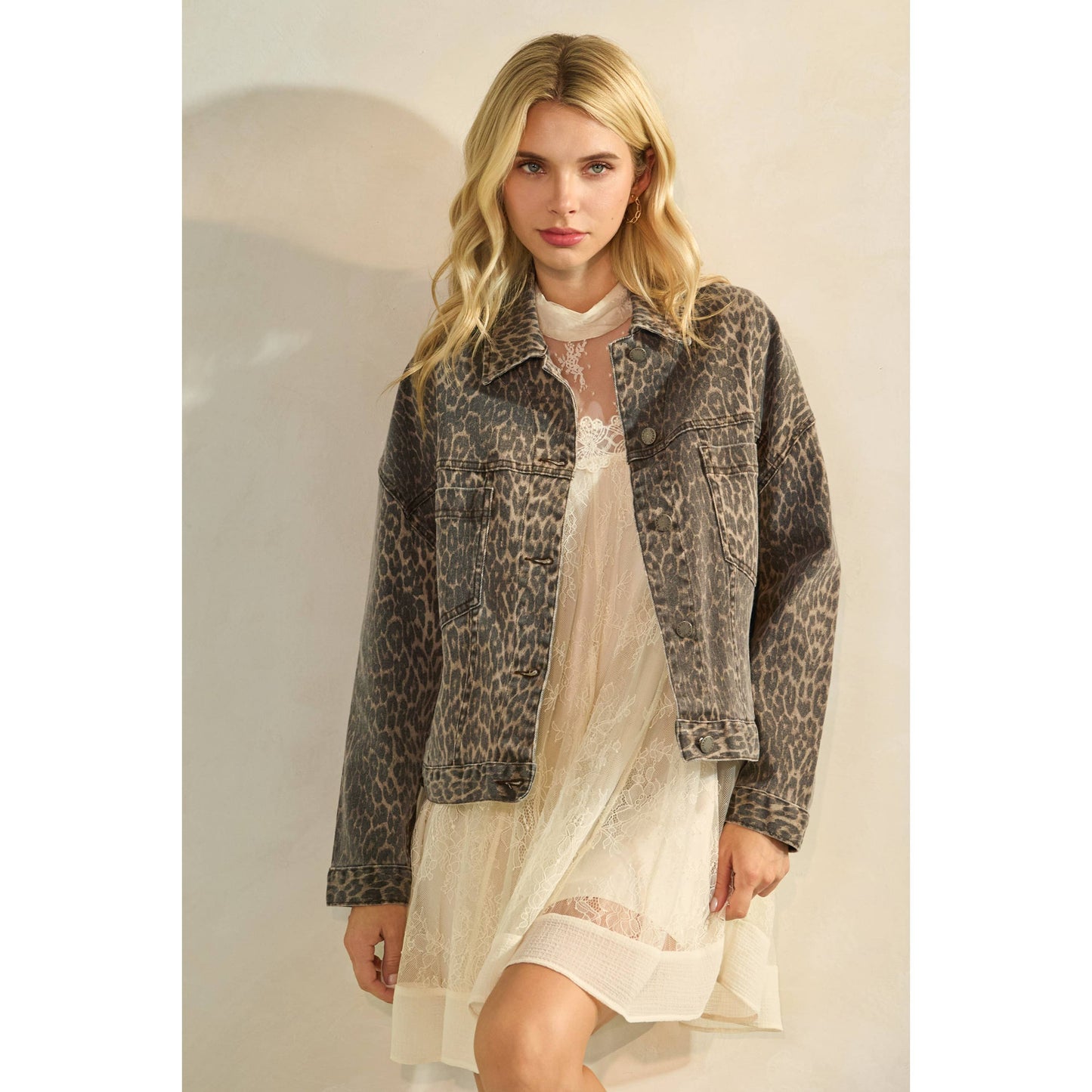 Leopard Denim Jacket
