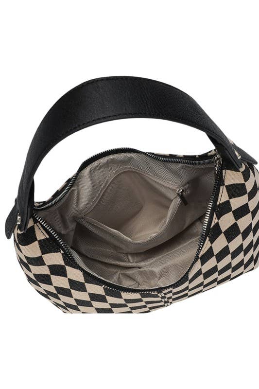 Checkered Underarm Shoulder Handbag