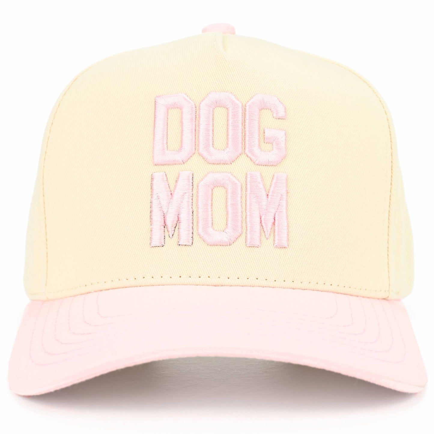 DOG MOM Embroidered Two Tone Trucker Cap