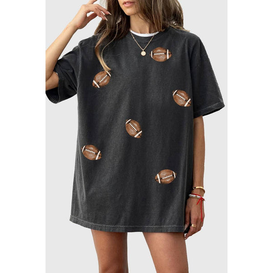 FOOTBALL ALLOVER OVERSIZED MINERAL GRAPHIC TEE