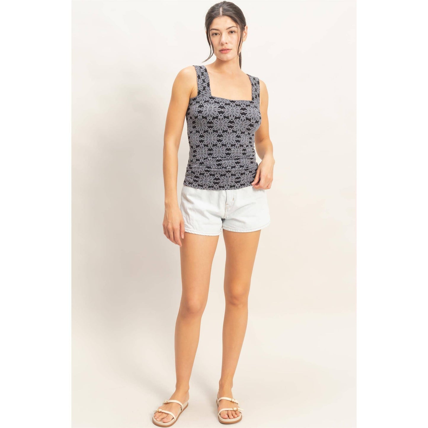 Floral Jacquard Tank