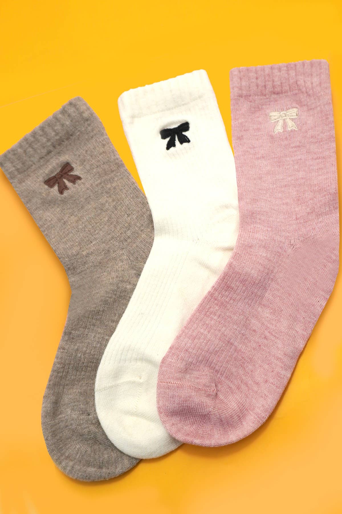 WOMAN RIBBED BOW KNOT SOCKS | 40S02077