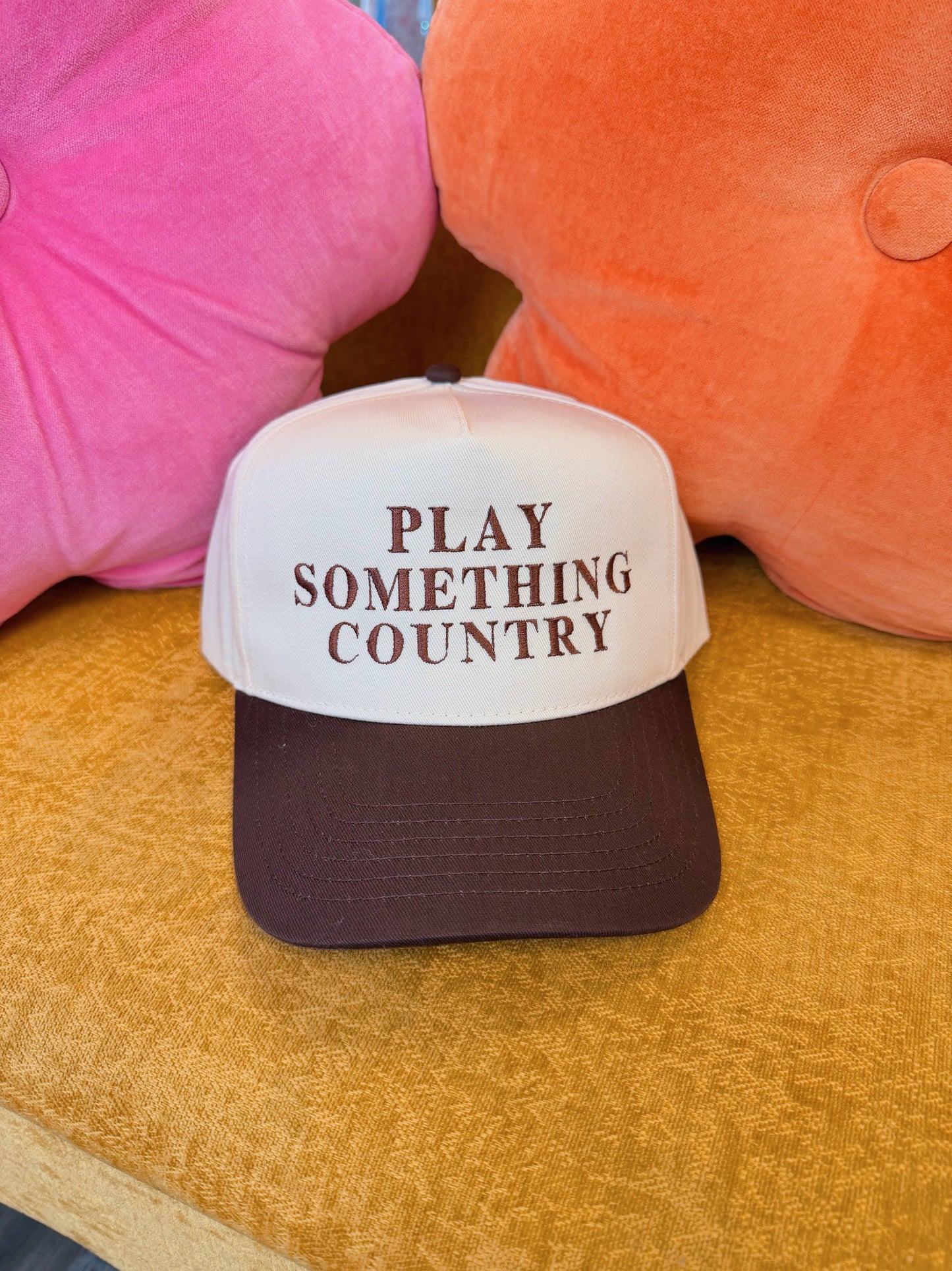 Play Something Country Embroidered Hat (Brown Hat)