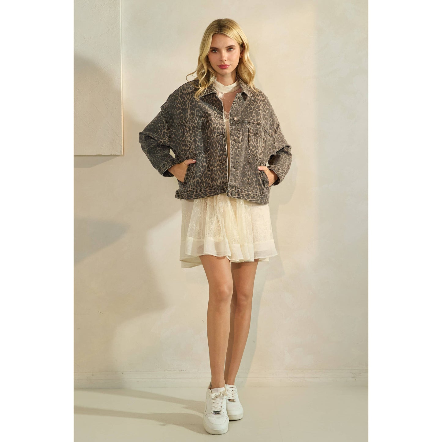 Leopard Denim Jacket