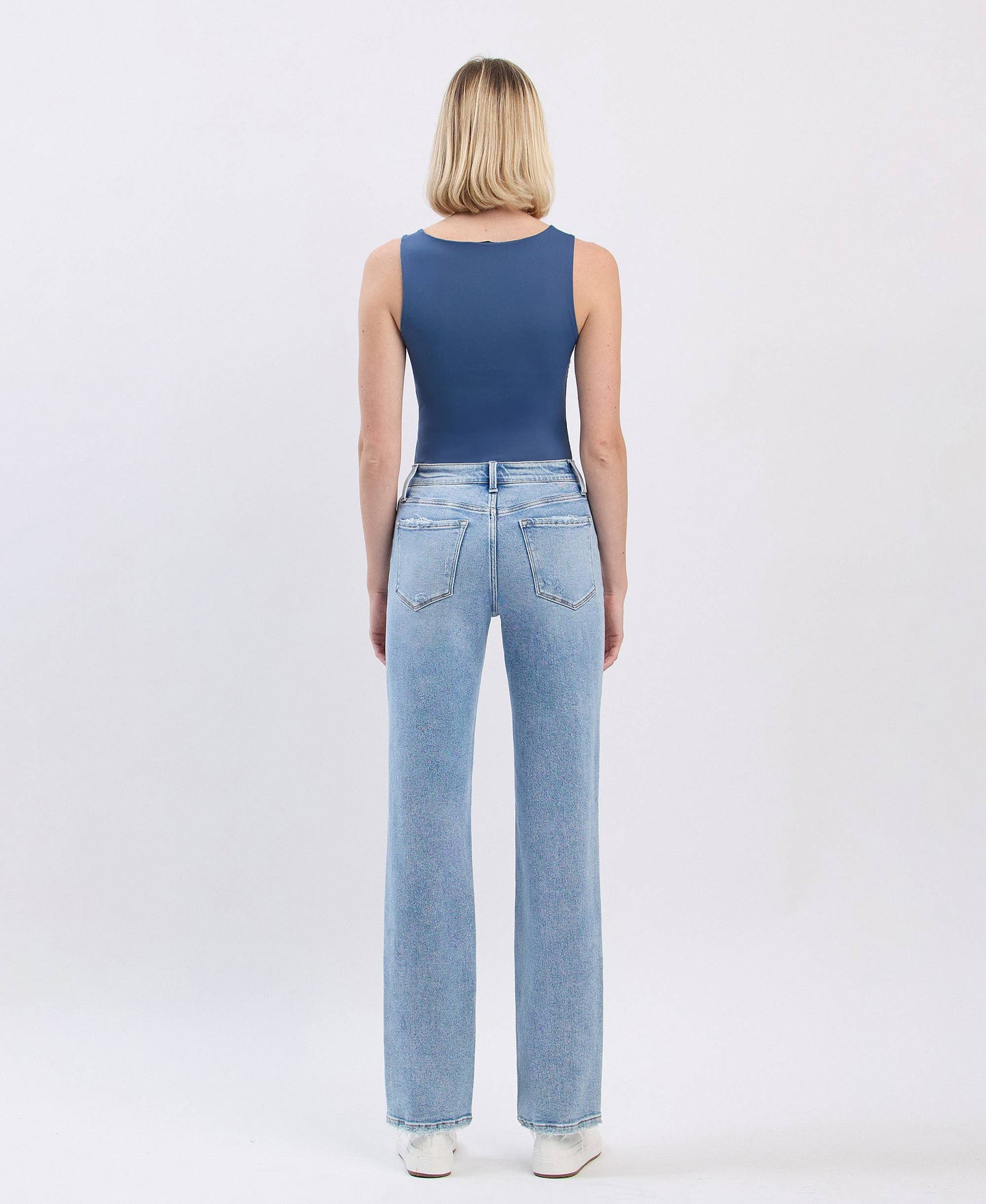 ALLY HIGH RISE DISTRESSED STRAIGHT JEANS