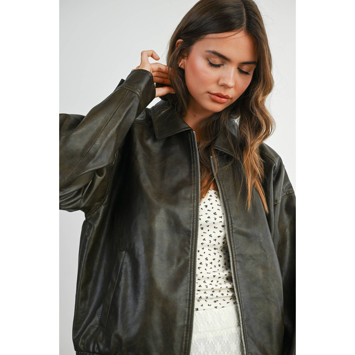 Zip up Leather jacket