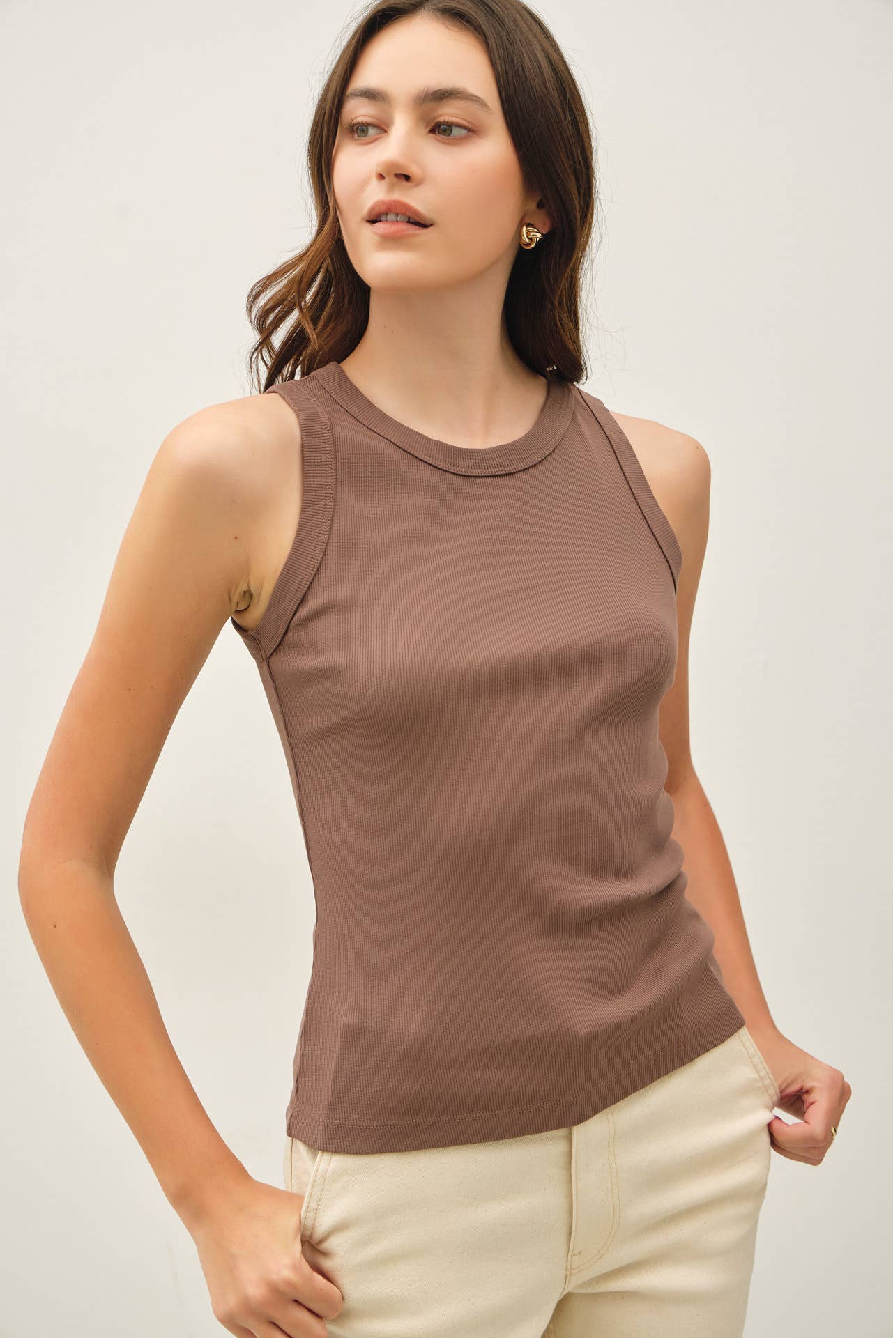 Round neck basic tank